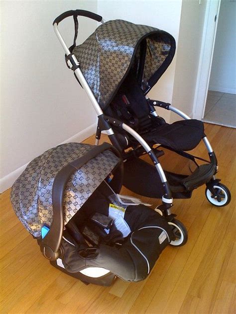 gucci baby car seat and stroller|newborn baby wearing Gucci.